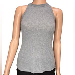 All in Motion Gray Ribbed Racerback Tank Top Small